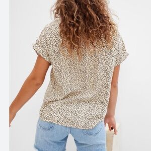 Leopard Print V-Neck Top